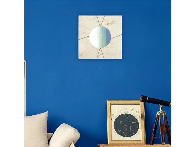  Miroir mural en marbre dexter 41cm blanc  - Conforama D