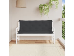 Lot de 2 coussins de banc jardin, coussins d'assise noir 150x50x7 cm tissu oxford cf58732