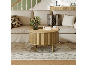 Table basse rond(e) coloris naturel MIVRAY - 80 cmx80 cm