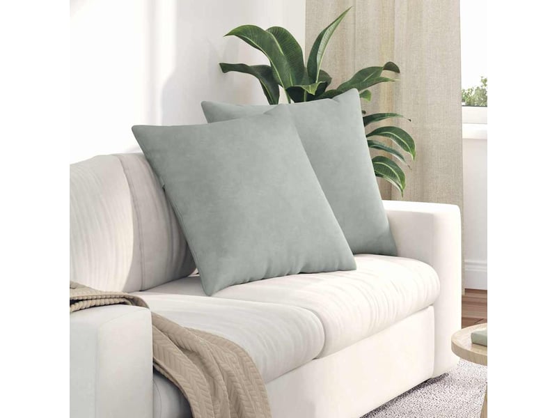  Lot de 2 coussins de canapé, coussins décoratifs gris clair 80 x 80 cm cf59078  - Conforama B