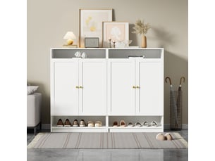 Meuble à chaussures 24 paire(s)  <strong>DZMDIP</strong>  <strong></strong> coloris blanc
