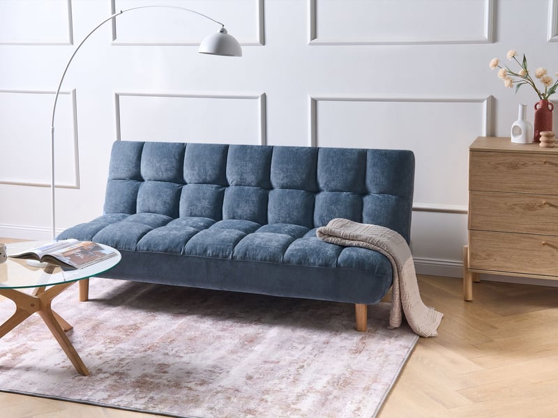 Canapé-lit 2 places risor tissu bleu  - Conforama B