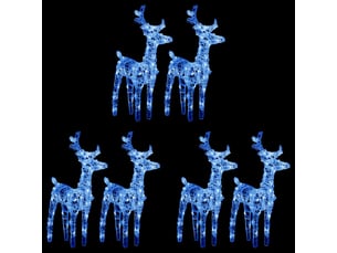 Rennes de noël 6 pcs 240 led bleu acrylique