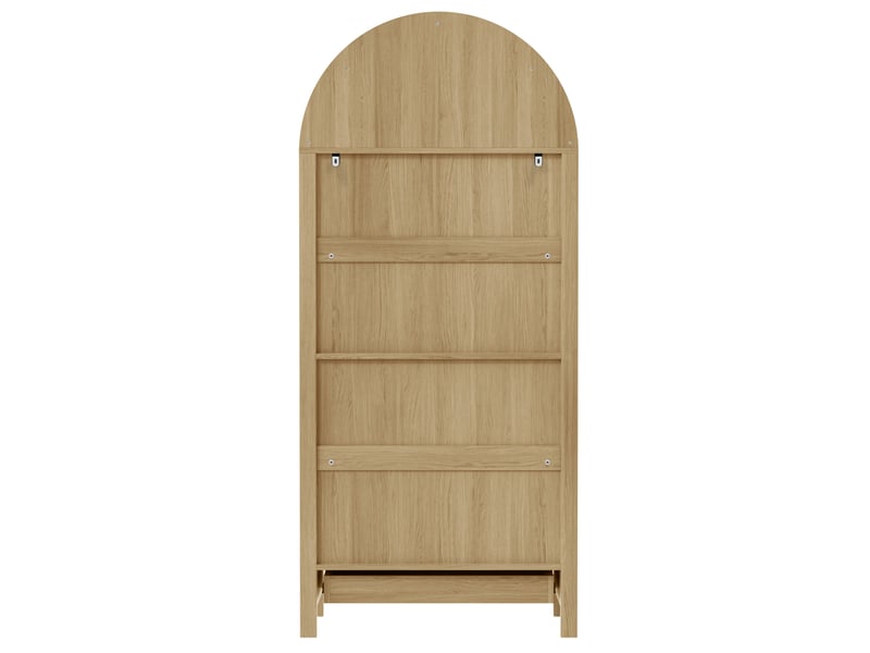  Armoire haute arquée moderne avec étagères réglables et tiroir, vitrine multifonction  - Conforama E