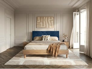 Lit 2 places 160x200 cm <strong>BOBOCHIC</strong>  <strong>MARVIN</strong> coloris bleu