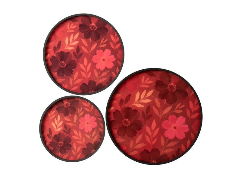  Lot de 3 plateaux muraux yann 60cm fuchsia  - Conforama A