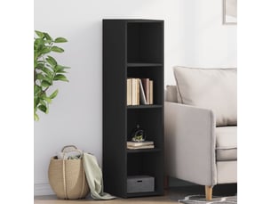 Buffet - bahut - meuble de rangement noir 30x41x124 cm bois d'ingénierie