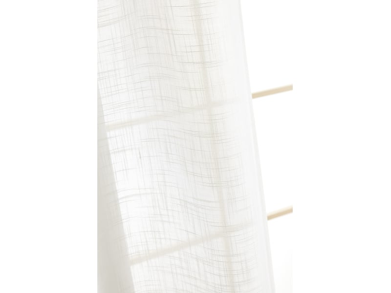Rideau ajustable + 8 anneaux pince 140 x 270 cm polyester effet lin nia ivoire 15661 - Conforama D