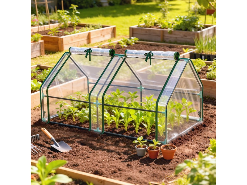  Serre avec fenêtre zippée, serre d'hiver en acier transparent, 180 x 90 x 90 cm  - Conforama C