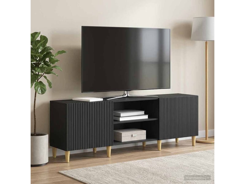  Meuble tv - banc tv - meuble de rangement noir 150 x 31 x 50 cm bois d'ingénierie  - Conforama B