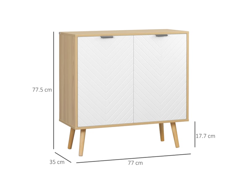  Meuble moderne multifonctionnel en panneaux de particules et bois de pin, avec trois étagères réglables, 77 x 35 x 77,5 cm  - Conforama E