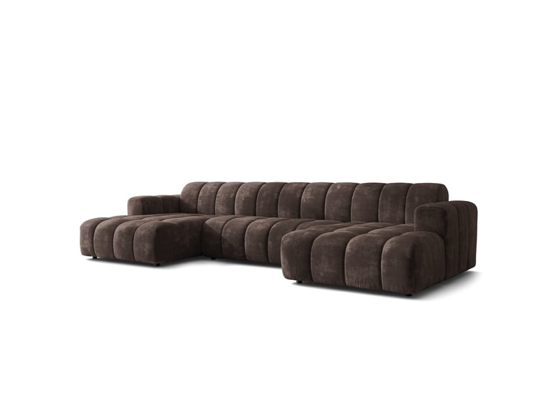 Canapé d'angle aenis, tissu chenille marron - Conforama A