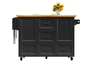 Desserte 2 portes 5 tiroirs coloris noir mdf