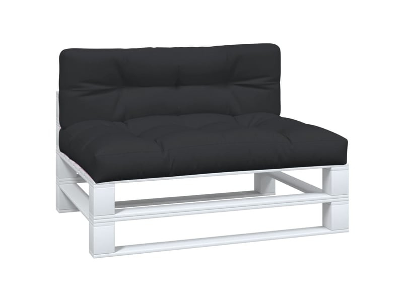  Lot de 2 coussins de palette, coussins de canapé noir tissu cf59586  - Conforama C