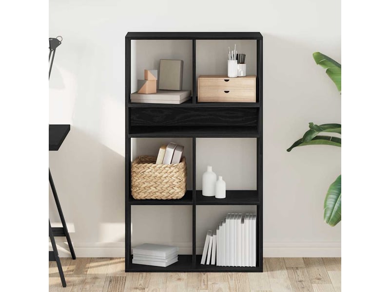  Bibliothèque, meuble de rangement salon noir 66x31x112 cm bois d'ingénierie  - Conforama C