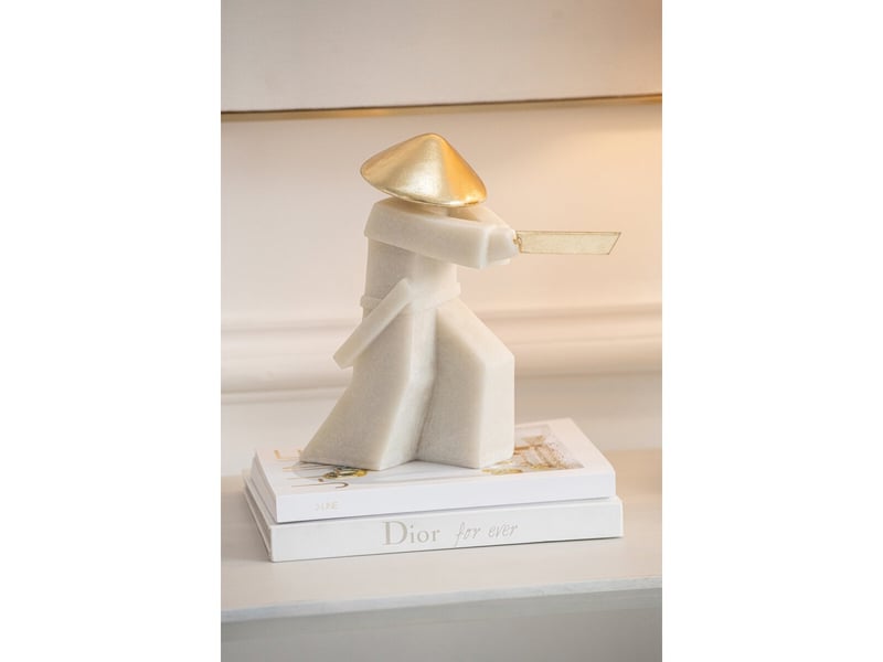  Statuette déco art martial gaël 34cm blanc  - Conforama E