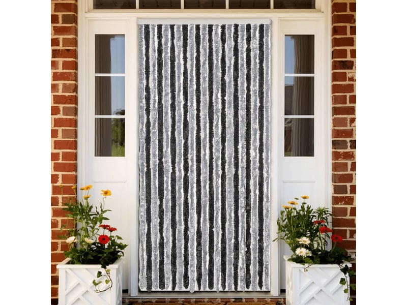  Rideau anti-mouches, moustiquaire gris et noir 90x220 cm chenille cf43551  - Conforama B