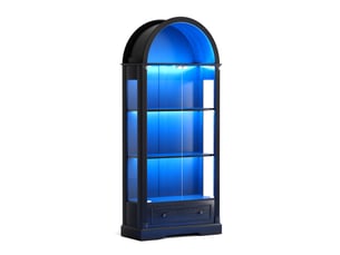 Vitrine coloris noir 3 étagère(s) MIVRAY - 80 cmx180 cm
