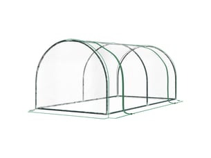 Serre d'extérieur 200x100x80 cm avec structure en acier et couverture en pvc transparent pour la culture de plantes et de tomates