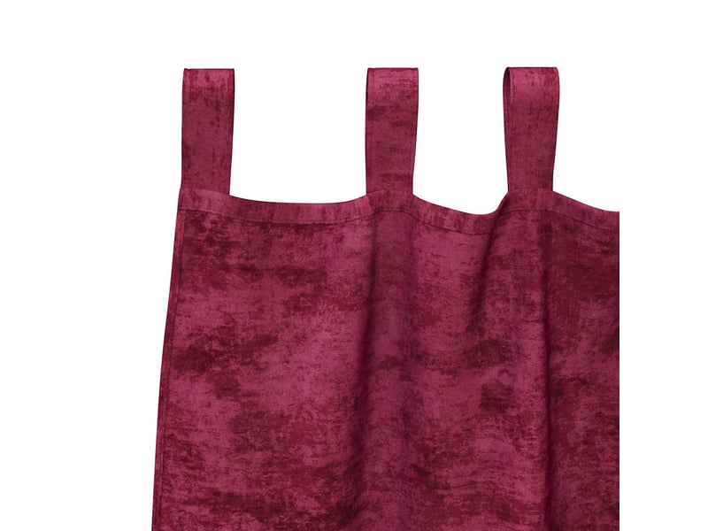  Lot de 2 rideaux en velours, rideaux de fenêtre rouge bordeaux 245 x 140 cm velours cf44249  - Conforama E