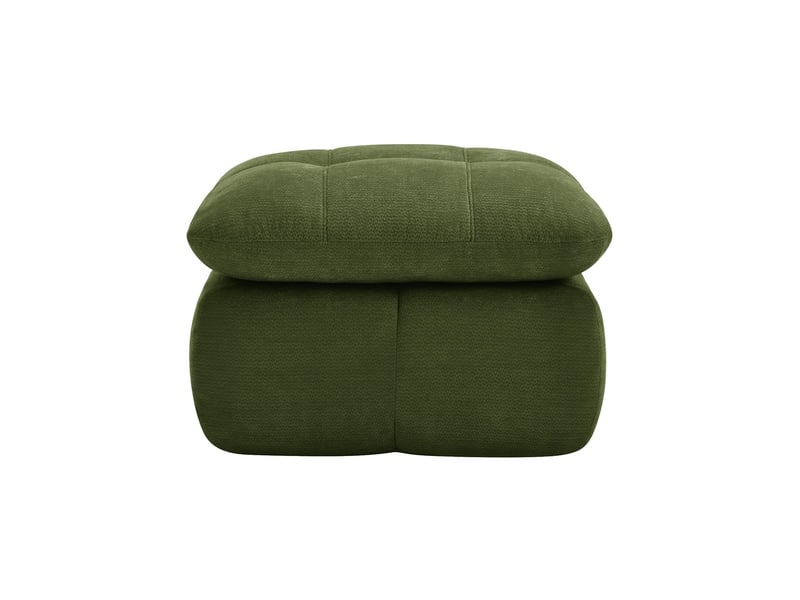  Pouf repose-pieds, coloris vert, matière chenille, dimensions : 72.5 x 63 x 50 cm  - Conforama A