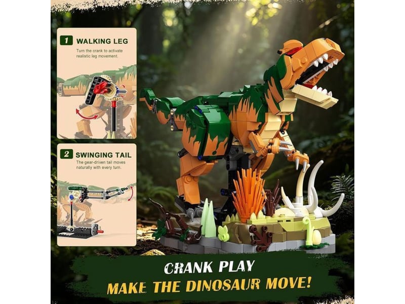  Kit dinosaure mecanique 842 pieces avec engrenages anime 151498_AADGV78878_6_DROPFR - Conforama C