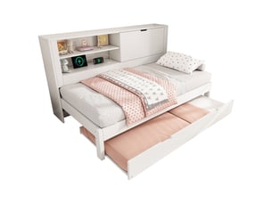 Lit 2 places 90x190 cm coloris blanc