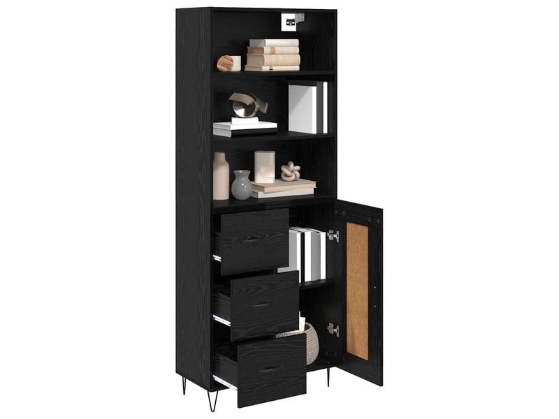  Buffet - haut armoire 2 pc chêne noir 69,5 x 34 x 180 cm  - Conforama C
