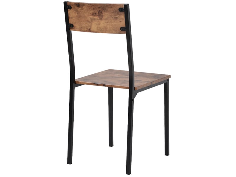  Ensemble de salle à manger marron vintage avec table 70 x 70 cm et 2 chaises, idéal pour les petits espaces  - Conforama D