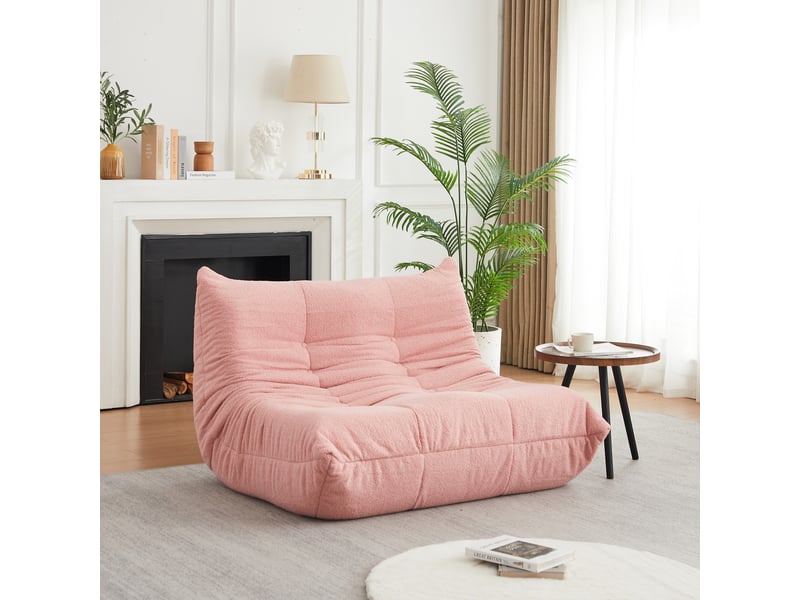 Fauteuil de sol en chenille, sans accoudoirs, assise rembourrée, pour le salon et la chambre ou salle de jeux - Conforama B