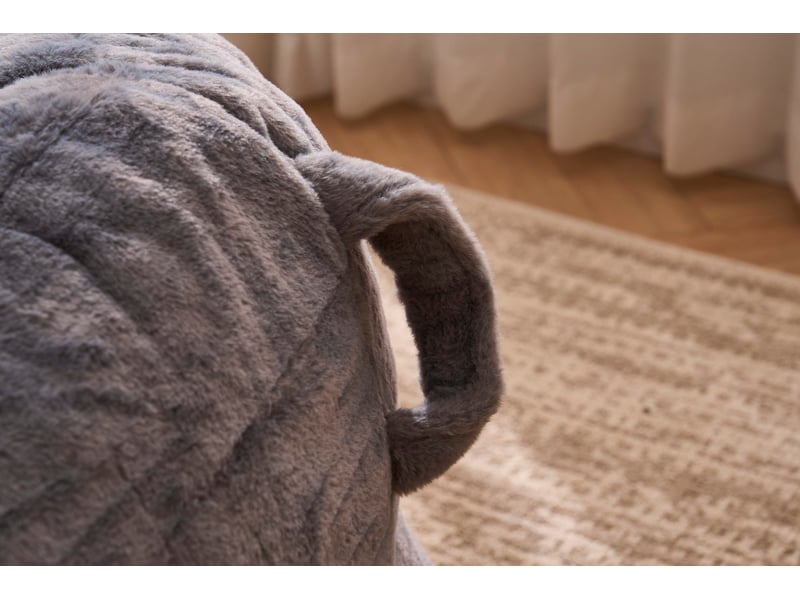  Fauteuil pouf 98x98x60 cm mousse à mémoire de forme gris clair  - Conforama D