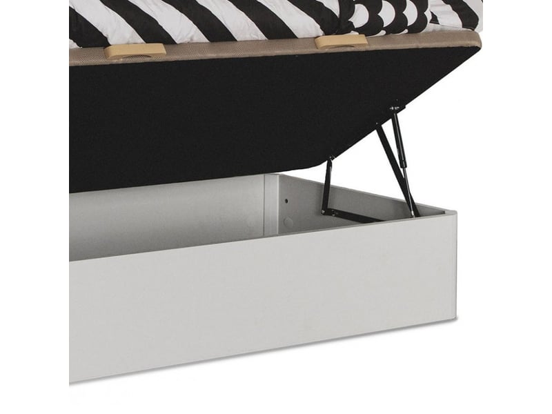 Lit coffre relevable latéral aggloméré blanc 105x190cm MUNEOCT105x190cm - Conforama C