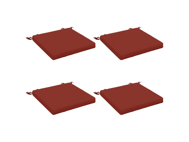 Lot de 4 coussins de siège, coussins d'assise soest 100 % polyester rouge cf60505 - Conforama A
