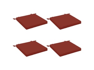 Lot de 4 coussins de siège, coussins d'assise soest 100 % polyester rouge cf60505