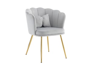 Fauteuil fixe <strong>HAVRYA</strong> <strong></strong> Velours gris vendu Par paire