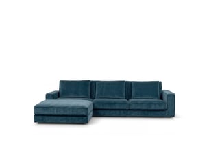 Canapé velours angle g bleu pétrole venezia 5 pl