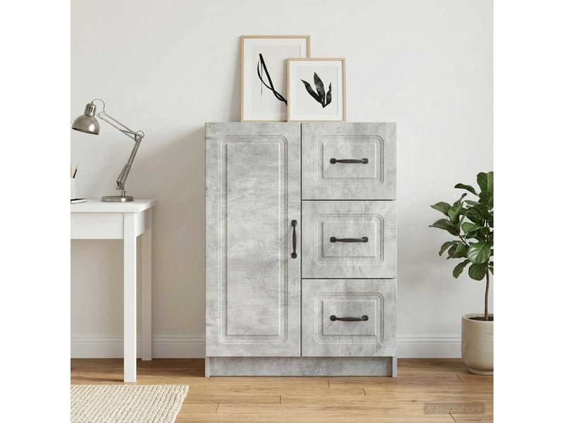 Buffet - bahut - meuble de rangement gris béton 66 x 34,5 x 87 cm bois d'ingénierie - Conforama B