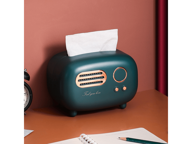  Boîte à mouchoirs rétro vintage, distributeur de papier bureau, étui de rangement pour serviettes, organisateur de lingettes humides  - Conforama C