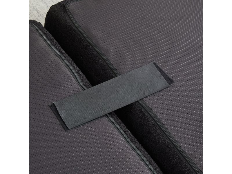  Canapé droit 2 en 1, sofa modulaire en chenille, avec armature en fer, convertible réglable pour salon, chambre ou bureau, 2 places, 80 x 90 x 182 cm, noir  - Conforama E