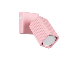 Applique rayo rose avec interrupteur aluminium moderne 16x8x16cm