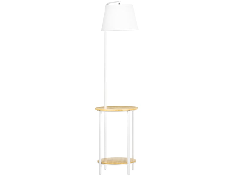  Lampadaire 43x39,5x162 cm avec deux tablettes métal blanc  - Conforama A