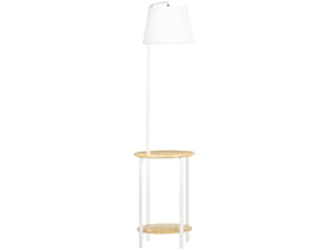 Lampadaire 43x39,5x162 cm avec deux tablettes métal blanc