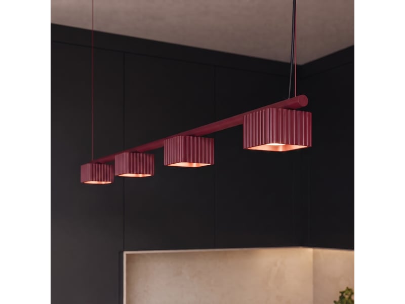 Lustre riff 4 bordeaux gx53 aluminium moderne 208x122x10cm SL.3076 - Conforama D