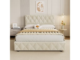 Lit coffre 140x200 cm ELVMI coloris beige