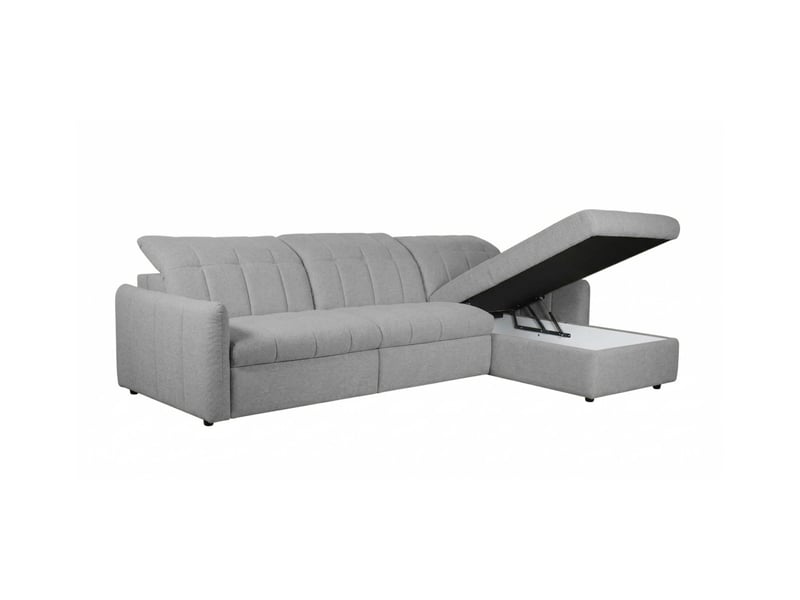  Canapé d'angle convertible roma avec relax électrique en tissu - gris foncé ROMA - Conforama C