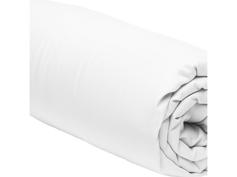  Drap housse 160x200+30 cm coton blanc PD25573 - Conforama B