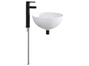 Lavabo de salle de bain avec robinet et drain noir mat shl4094