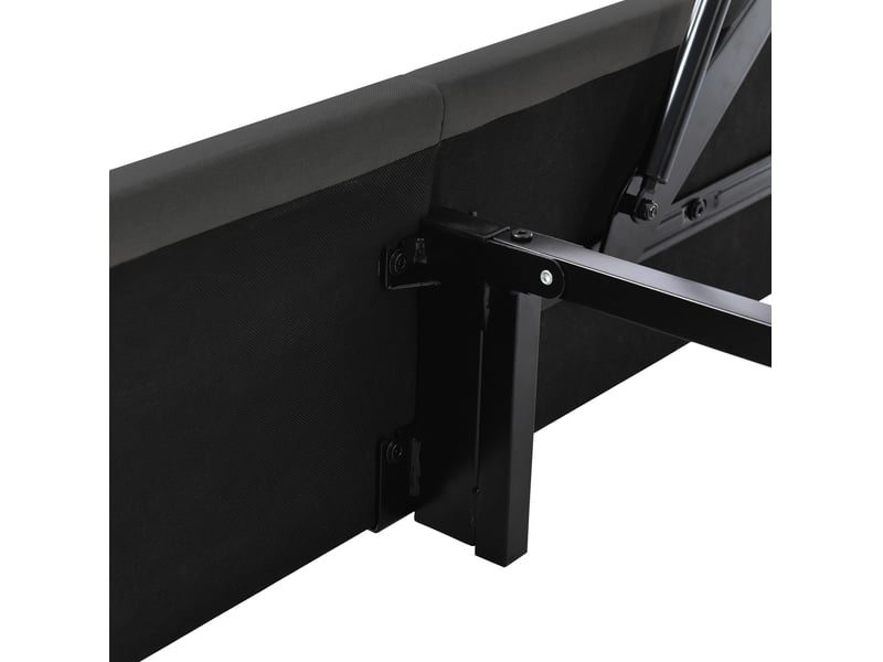  Lit coffre 140 × 200 cm 2 places avec led rgbw, prises, usb et rangement, matelas inclus, tissu gris  - Conforama E