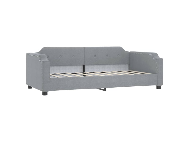  Lit simple- lit adulte -  lit de repos gris clair 100x200 cm tissu  - Conforama A