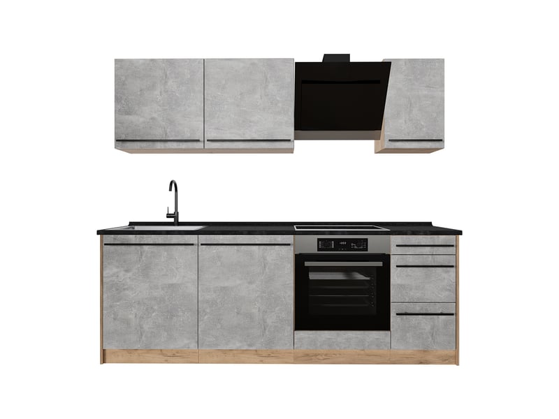  Vicco cuisine, bétonchêne doré, 220cm sans plan de travail  - Conforama A